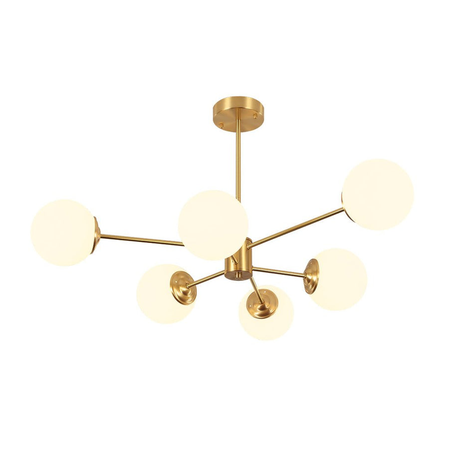 Farmhouze Light - Modern Frosted Glass Bubble Brass Sputnik Chandelier - Chandelier - 6 - Light - 