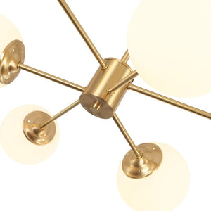 Farmhouze Light - Modern Frosted Glass Bubble Brass Sputnik Chandelier - Chandelier - 6 - Light - 