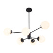 Load image into Gallery viewer, Farmhouze Light-Modern Frosted Glass Bubble Brass Sputnik Chandelier-Chandelier-6-Light/Black-
