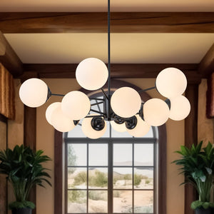 Farmhouze Light - Modern Frosted Glass Bubble Brass Sputnik Chandelier - Chandelier - 6 - Light/Brass - 