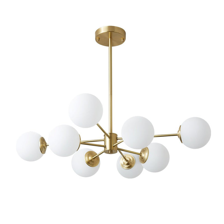 Farmhouze Light - Modern Frosted Glass Bubble Brass Sputnik Chandelier - Chandelier - 8 - Light - 