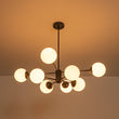 Load image into Gallery viewer, Farmhouze Light-Modern Frosted Glass Bubble Brass Sputnik Chandelier-Chandelier-8-Light/Black-
