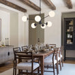 Load image into Gallery viewer, Farmhouze Light-Modern Frosted Glass Bubble Brass Sputnik Chandelier-Chandelier-8-Light/Black-
