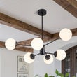 Load image into Gallery viewer, Farmhouze Light-Modern Frosted Glass Bubble Brass Sputnik Chandelier-Chandelier-8-Light/Black-
