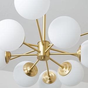 Farmhouze Light - Modern Frosted Glass Bubble Brass Sputnik Chandelier - Chandelier - Brass - 