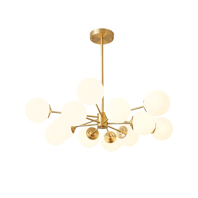 Farmhouze Light - Modern Frosted Glass Bubble Brass Sputnik Chandelier - Chandelier - Brass - 