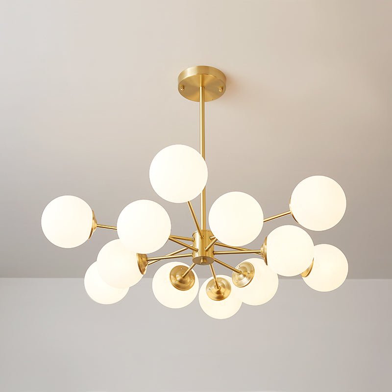 Farmhouze Light - Modern Frosted Glass Bubble Brass Sputnik Chandelier - Chandelier - Brass - 