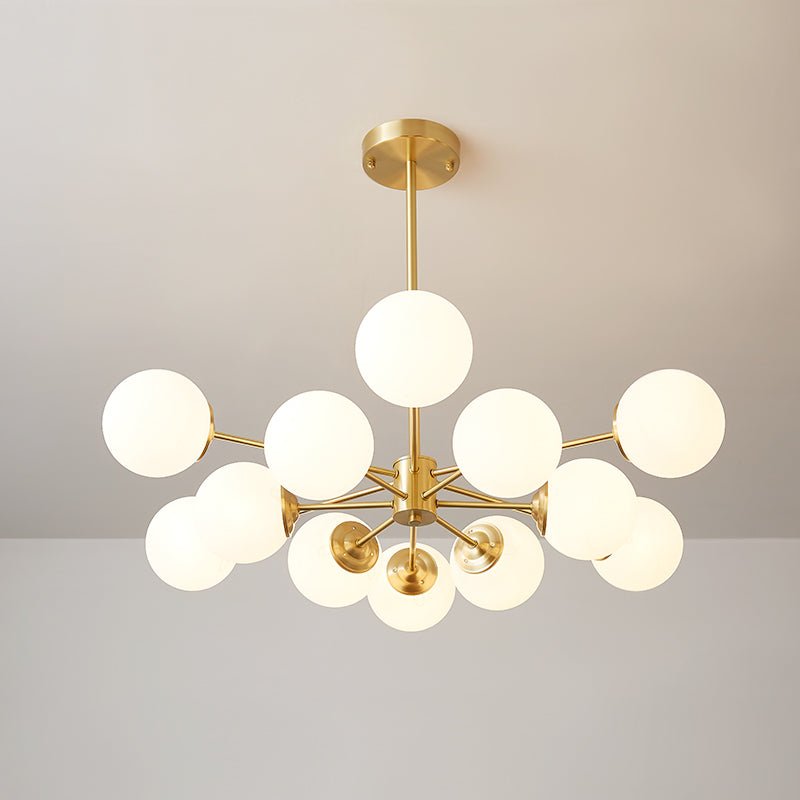 Farmhouze Light - Modern Frosted Glass Bubble Brass Sputnik Chandelier - Chandelier - Brass - 