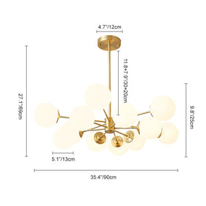 Farmhouze Light - Modern Frosted Glass Bubble Brass Sputnik Chandelier - Chandelier - Brass - 