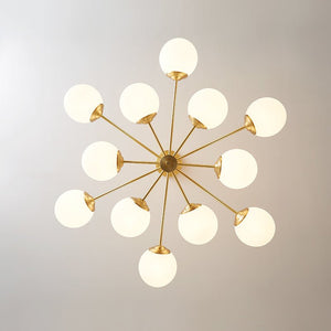 Farmhouze Light - Modern Frosted Glass Bubble Brass Sputnik Chandelier - Chandelier - Brass - 