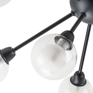 Farmhouze Light - Modern Glass Globe Sunburst Semi Flush Mount Ceiling Light - Ceiling Light - Black - 