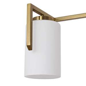 Farmhouze Light - Modern Gold Opal Glass Shade 3 - Light Vanity Lamp - Wall Sconce - Gold - 