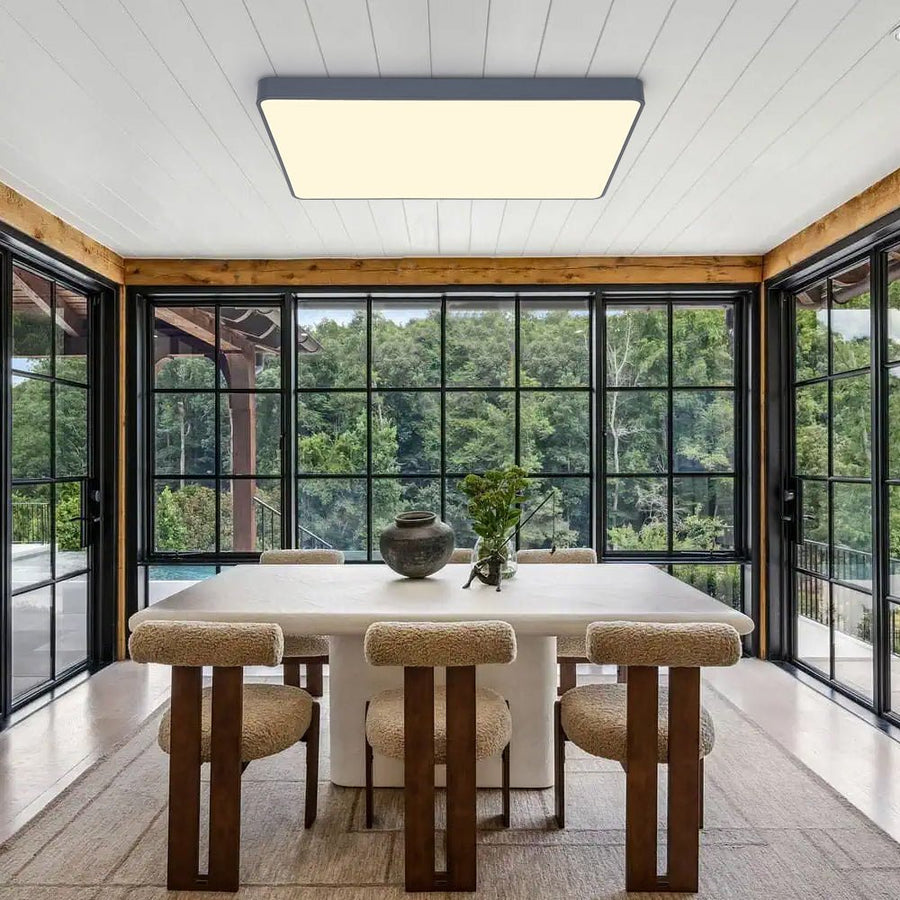 Farmhouze Light - Modern Large Rectangular Dimmable LED Ceiling Light - Ceiling Light - Black - 