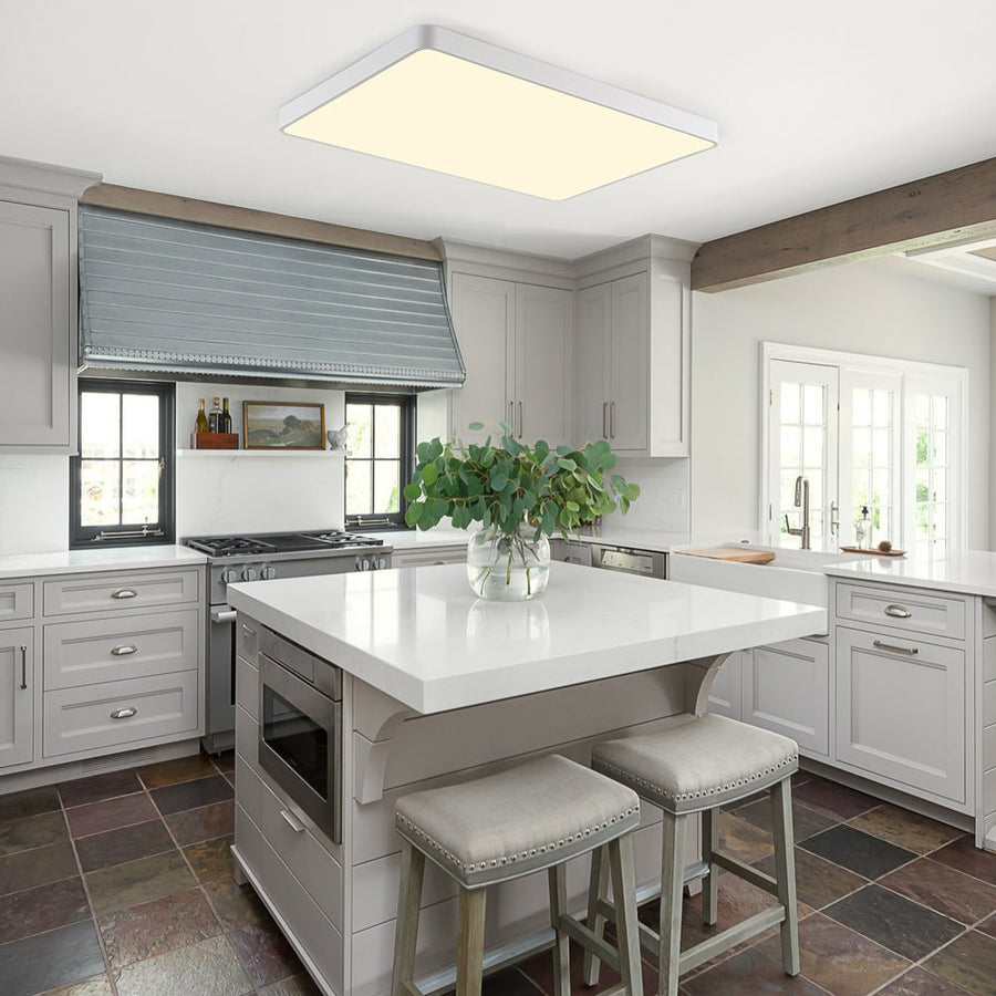 Farmhouze Light - Modern Large Rectangular Dimmable LED Ceiling Light - Ceiling Light - White - 