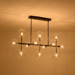 Load image into Gallery viewer, Farmhouze Light - Modern Linear Sputnik Clear Glass Globe Island Chandelier - Chandelier - Black - 
