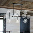 Load image into Gallery viewer, Farmhouze Light - Modern Linear Sputnik Clear Glass Globe Island Chandelier - Chandelier - Black - 
