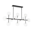 Load image into Gallery viewer, Farmhouze Light - Modern Linear Sputnik Clear Glass Globe Island Chandelier - Chandelier - Black - 
