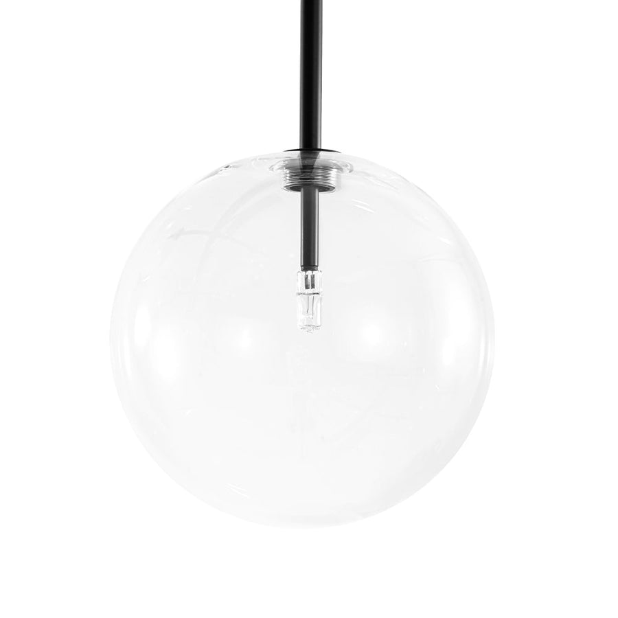 Farmhouze Light - Modern Linear Sputnik Clear Glass Globe Island Chandelier - Chandelier - Black - 