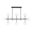 Load image into Gallery viewer, Farmhouze Light - Modern Linear Sputnik Clear Glass Globe Island Chandelier - Chandelier - Black - 
