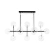 Load image into Gallery viewer, Farmhouze Light - Modern Linear Sputnik Clear Glass Globe Island Chandelier - Chandelier - Black - 
