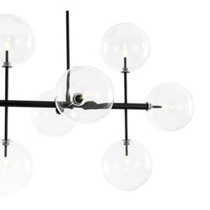 Farmhouze Light - Modern Linear Sputnik Clear Glass Globe Island Chandelier - Chandelier - Black - 