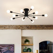 Load image into Gallery viewer, Farmhouze Light-Modern Linear Sputnik Semi Flush Mount Ceiling Light-Ceiling Light-Black-
