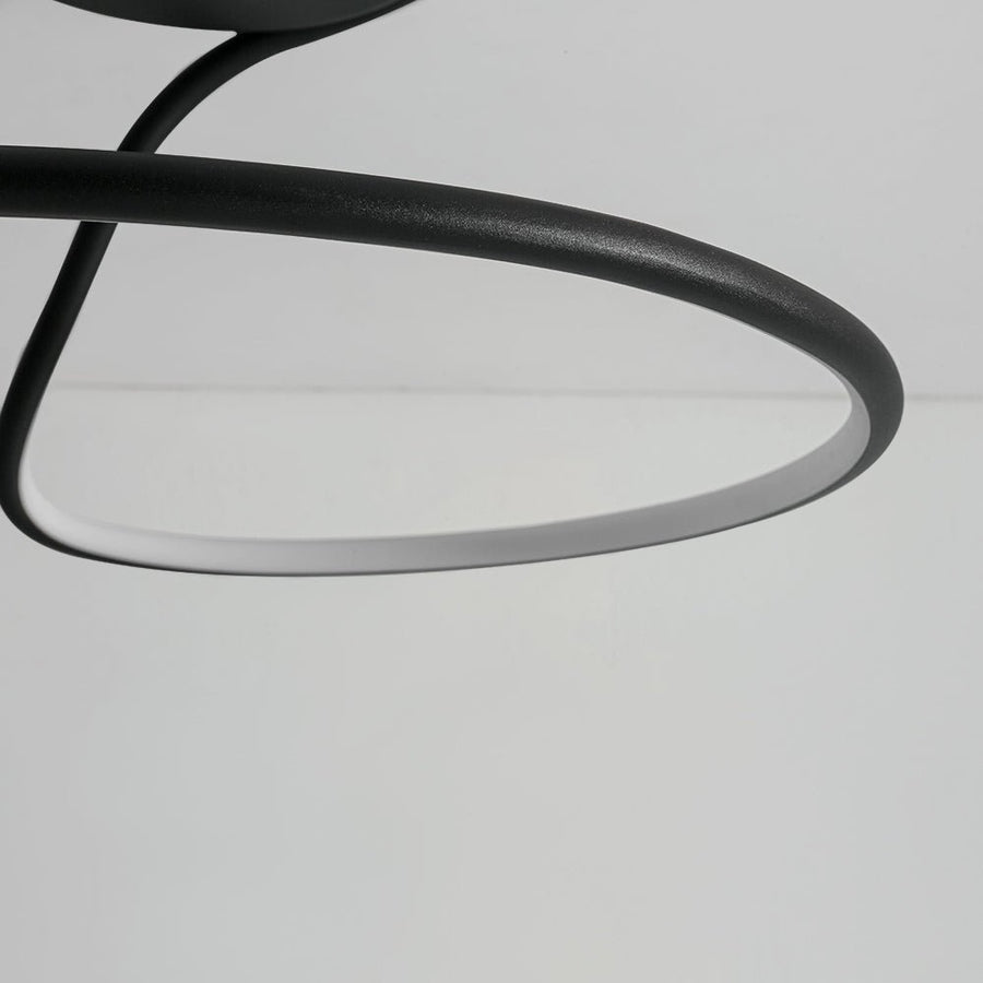 Farmhouze Light - Modern Linear Swirled Dimmable LED Semi Flush Ceiling Light - Ceiling Light - 17 in - 