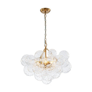 Farmhouze Light - Modern Luxe Brass Water Glass Globe Bubble Chandelier - Chandelier - 3 - Light - 