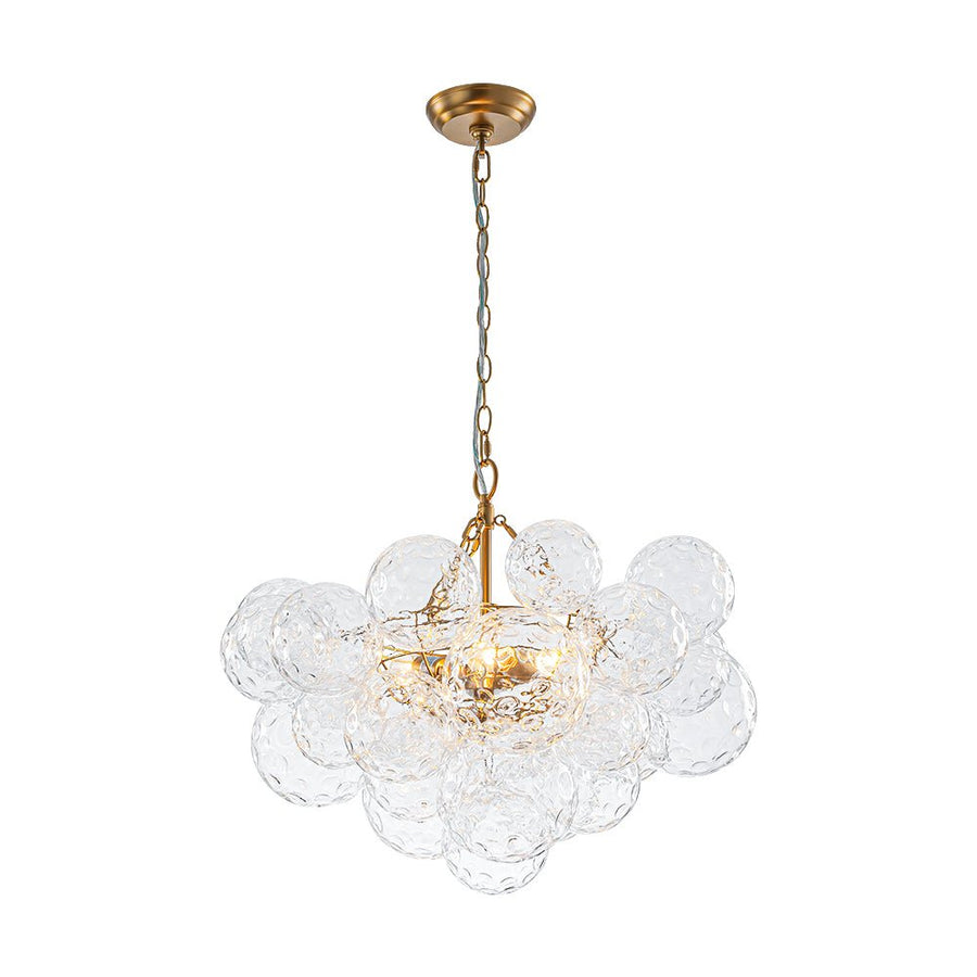 Farmhouze Light - Modern Luxe Brass Water Glass Globe Bubble Chandelier - Chandelier - 3 - Light - 