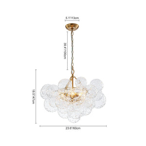 Farmhouze Light - Modern Luxe Brass Water Glass Globe Bubble Chandelier - Chandelier - 3 - Light - 