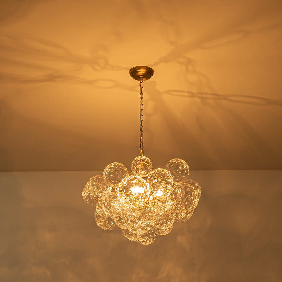 Farmhouze Light - Modern Luxe Brass Water Glass Globe Bubble Chandelier - Chandelier - 3 - Light - 