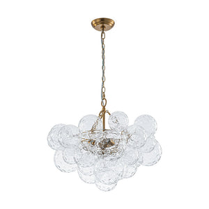 Farmhouze Light - Modern Luxe Brass Water Glass Globe Bubble Chandelier - Chandelier - 3 - Light - 