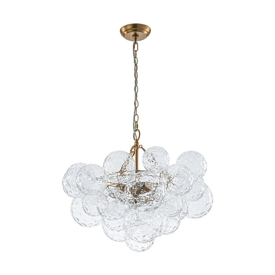 Farmhouze Light - Modern Luxe Brass Water Glass Globe Bubble Chandelier - Chandelier - 3 - Light - 