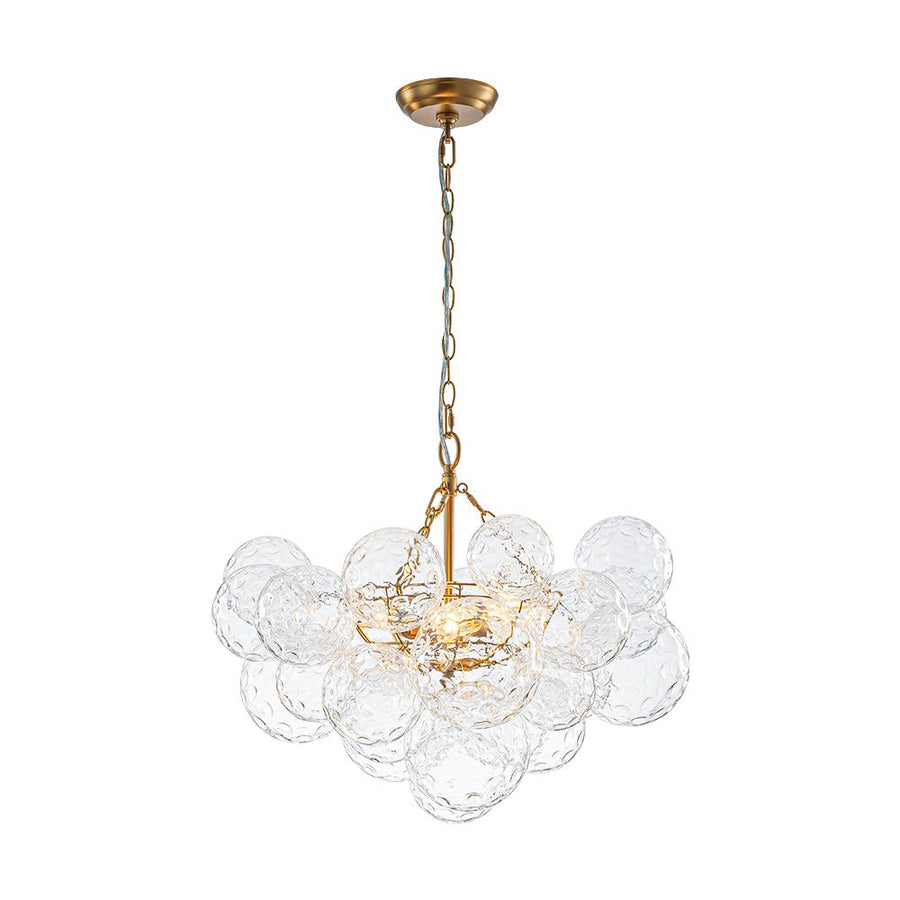 Farmhouze Light - Modern Luxe Brass Water Glass Globe Bubble Chandelier - Chandelier - 3 - Light - 