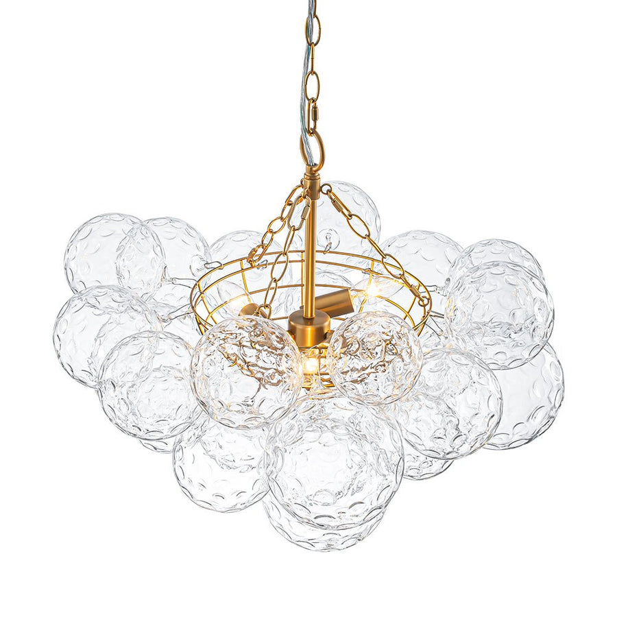 Farmhouze Light - Modern Luxe Brass Water Glass Globe Bubble Chandelier - Chandelier - 3 - Light - 