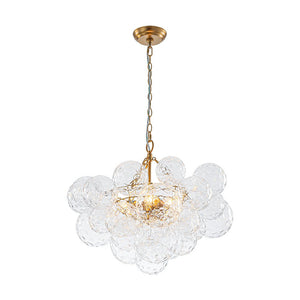 Farmhouze Light - Modern Luxe Brass Water Glass Globe Bubble Chandelier - Chandelier - 3 - Light - 
