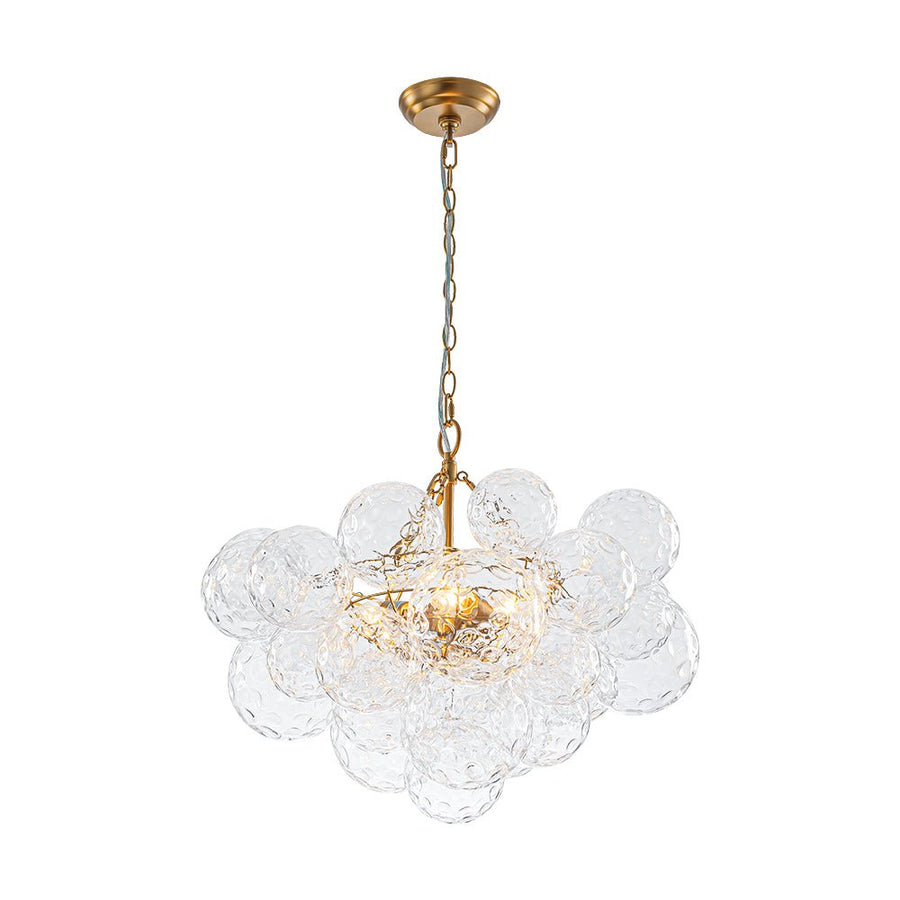 Farmhouze Light - Modern Luxe Brass Water Glass Globe Bubble Chandelier - Chandelier - 3 - Light - 