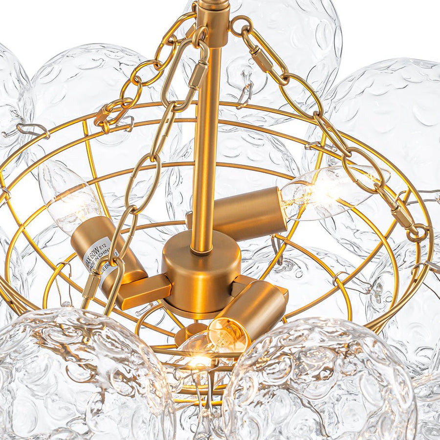 Farmhouze Light - Modern Luxe Brass Water Glass Globe Bubble Chandelier - Chandelier - 8 - Light - 
