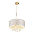 Load image into Gallery viewer, Farmhouze Light-Modern Luxe Crystal Capiz Shell Drum Cage Chandelier-Chandelier-17.7 in-
