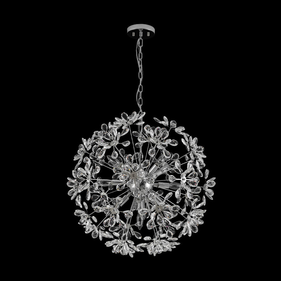 Farmhouze Light - Modern Luxury Crystal Floral Round Firework Starburst Chandelier - Chandelier - Chrome - 