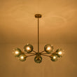 Load image into Gallery viewer, Farmhouze Light-Modern Mid-Century Blue Glass Globe Brass Sputnik Chandelier-Chandelier-7 Bulbs-
