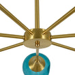 Load image into Gallery viewer, Farmhouze Light-Modern Mid-Century Blue Glass Globe Brass Sputnik Chandelier-Chandelier-7 Bulbs-
