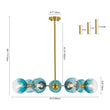 Load image into Gallery viewer, Farmhouze Light-Modern Mid-Century Blue Glass Globe Brass Sputnik Chandelier-Chandelier-7 Bulbs-
