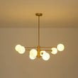 Load image into Gallery viewer, Farmhouze Light-Modern Milky White Glass Bubble Brass Sputnik Chandelier-Chandelier-34.3 in-
