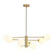 Load image into Gallery viewer, Farmhouze Light-Modern Milky White Glass Bubble Brass Sputnik Chandelier-Chandelier-34.3 in-
