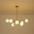 Load image into Gallery viewer, Farmhouze Light-Modern Milky White Glass Bubble Brass Sputnik Chandelier-Chandelier-34.3 in-
