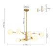 Load image into Gallery viewer, Farmhouze Light-Modern Milky White Glass Bubble Brass Sputnik Chandelier-Chandelier-34.3 in-

