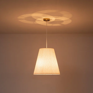 Farmhouze Light - Modern Pleated Linen Tapered Drum Lantern Pendant Light - Chandelier - 17.7 in - 
