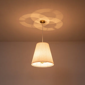 Farmhouze Light - Modern Pleated Linen Tapered Drum Lantern Pendant Light - Chandelier - 17.7 in - 