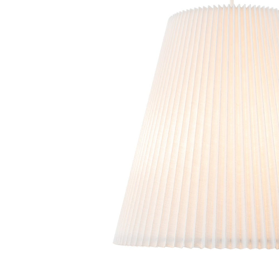 Farmhouze Light - Modern Pleated Linen Tapered Drum Lantern Pendant Light - Chandelier - 17.7 in - 